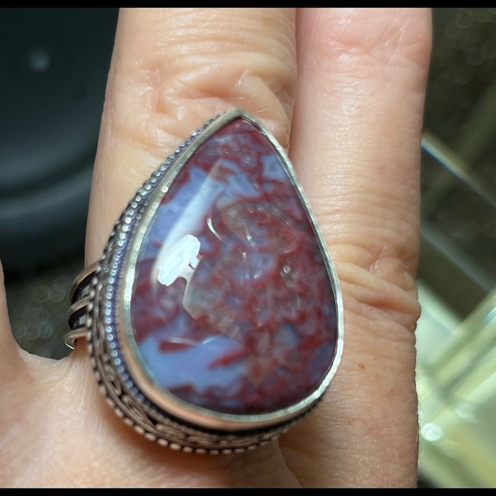 Handmade Sterling Silver Bloodstone ring - Picture 7 of 9